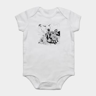 the alien coven of Goya in ecopop pattern Baby Bodysuit